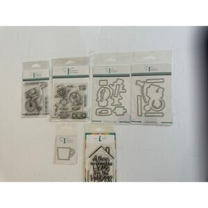 Trinity Stamp coordinating Die set + photopolymer clear stamps circus lot of 6